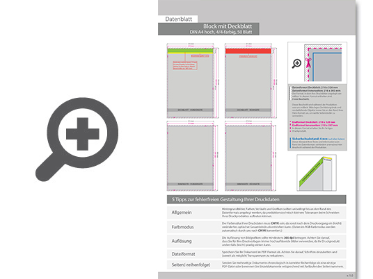 Product Bild block_mit_leimbindung_und_deckblatt__din_a4__50_blatt__4_4_farbig_beidseitig_bedruckt